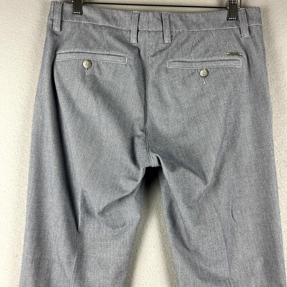 Mac Jeans Lennox Pants Mens 33x29 Blue Chino Cuffed Germany Career Office Preppy - Picture 10 of 16